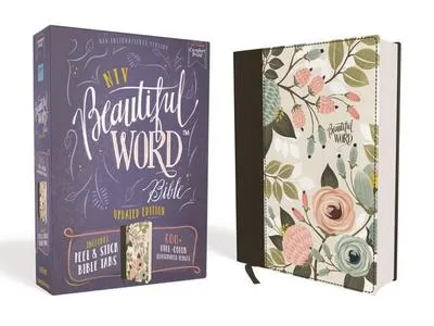 Produktbild von Niv, Beautiful Word Bible, Updated Edition, Peel/Stick Bible Tabs, Cloth Over Board, Multi-Color Floral, Red Letter, Comfort Print