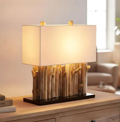 Produktbild von levandeo Lampe 35 x 40 x 16 cm Tischlampe Treibholz Unikat Holzlampe Design Deko