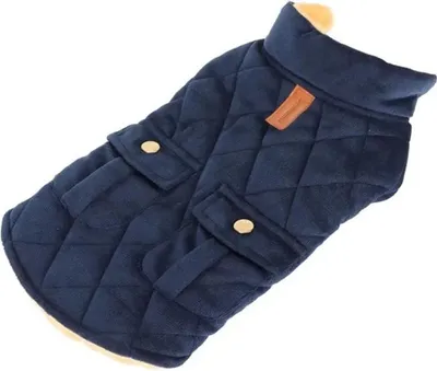 Produktbild von Hundewintermantel - Warme, Winddichte, Bequeme Jacke - Blau - Nicht Wasserdicht,M