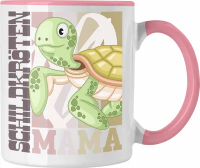 Produktbild von Trendation - Schildkröten Mama Tasse Geschenk für Schildkröten Besitzerin Spruch Geschenkidee (Rosa)