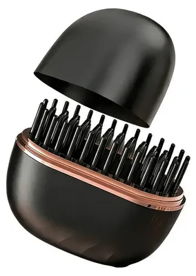 Produktbild von Kabelloser Haarglättungskamm mit USB-C-Aufladung, 3 Temperaturstufen 160–200 °C, 25 W, 2000-mAh-Akku, kompakt und tragbar - Schwarz