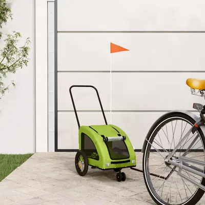 Produktbild von vidaXL Príves na bicykel pre psov zelený Oxford tkanina a železo