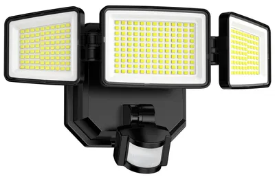 LED-Spot 302 LEDs mit Bewegungsmelder, batteriebetrieben, 1500 Lm, schwarz