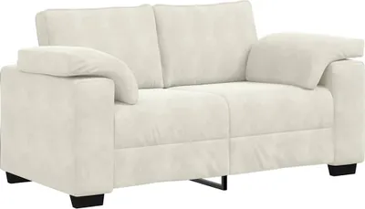 Zdjęcie produktu dla Sofa dwuosobowa, kremowa, 160x77x82 cm, aksamit