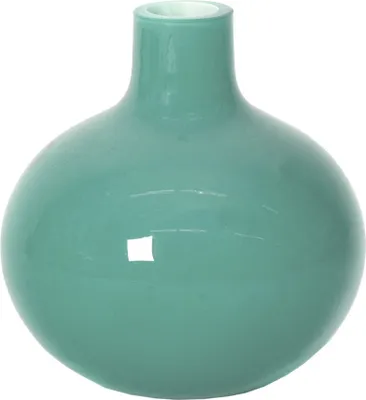 Produktbild von Vase bauchig/rund tuerkis Höhe ca. 13cm