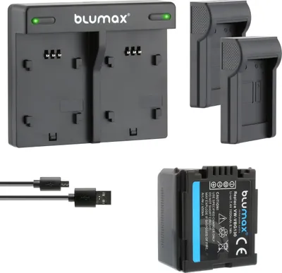 Produktbild von 1x Akku + Lader für Panasonic VW-VBG130 VW-VBG260 DMW-BLA13 HDC 1100 mAh