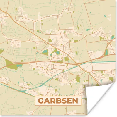 Produktbild von MuchoWow® Poster Karte - Garbsen - Vintage - Karte 75x75 cm - Wand Dekoration