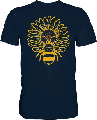 Produktbild von Bienen Sonnenblumen T-Shirt Imker Garten Motiv Gärtner Geschenk – Navy / 4XL