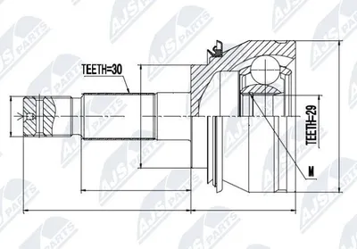 Produktbild von NTY Gelenksatz Antriebswelle Vorne Links Vorne Rechts für TOYOTA HILUX III Pick-up (TGN1, GGN2, GGN1, KUN2, KUN1) NPZ-TY-076