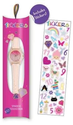 Produktbild von Tikkers Kinderuhr Glitzer Rosa Kunstlederarmband