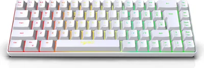 Produktbild von HXSJ V200 K68 68-Tasten-Minitastatur, mehrere RGB-Lichteffekte | 19 Tasten konfliktfrei | ABS-Injektionstastenkappen, weiß