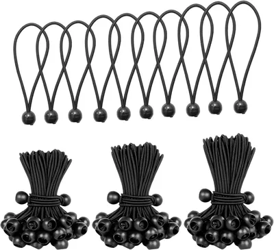 Obrázok produktu pre Balenie 30 Elastických Napínačov, Stanové Napínače, 10/15/20 cm, pre Kempovanie, Stan, Plachty