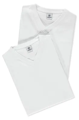 Produktbild von LERROS V-Neck Doppelpack T-Shirt in Premium Baumwollqualität , Farbe: WHITE , Größe: 6XL