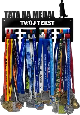 Zdjęcie produktu dla Wieszak na medale TATA NA MEDAL twoje imię dowolny tekst 125.1