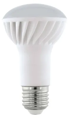 A white LED light bulb with a silver base is shown against a white background.