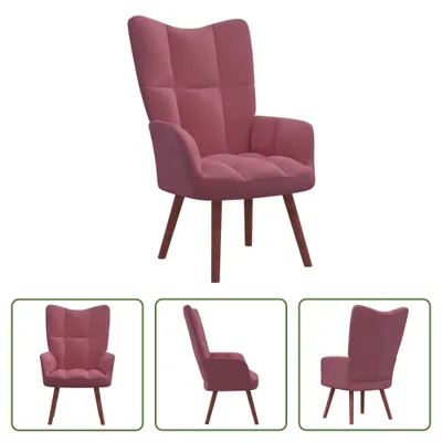 Image de The Living Store fauteuil inclinable en velours rose