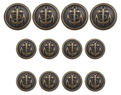 Metall-Ankerknöpfe Bronze, 12 Stück, 20 mm & 15 mm