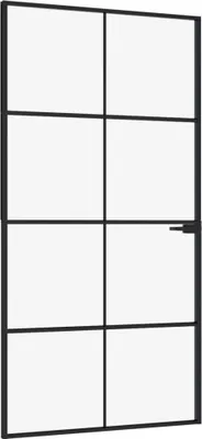 Produktbild von Innentür Schwarz 102x201,5 cm Hartglas & Aluminium Schlank