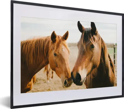 Produktbild von MuchoWow® Gerahmtes Poster Pferd - Strand - Tiere 40x30 cm - Poster mit Schwarzem Bilderrahmen Wandposter Rahmen Foto Bilder - Bilderrahmen - Poster im Rahmen