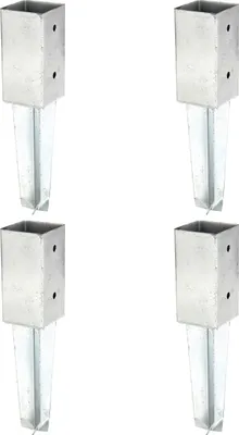 Produktbild von Alberts Bodenhülse für Vierkantholzpfosten im Bundle, feuerverzinkt, zum Einbetonieren, Topfhöhe 150 mm, Gesamtlänge 350 mm