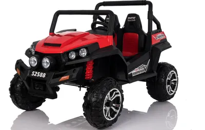 Produktbild von Kinder-Elektroauto RSX, rot - 2x12V, 4 X MOTOR, 2,4 GHz Fernbedienung, Zwei Kunstledersitze, Weiche EVA Räder, FM Radio, Bluetooth