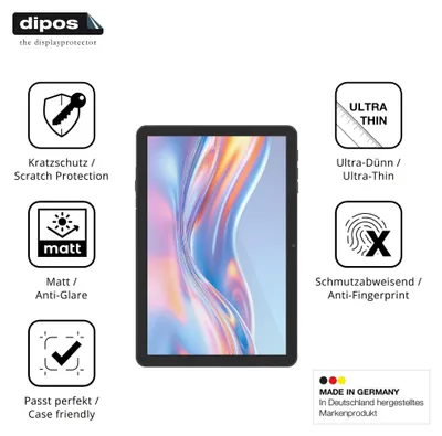 Produktbild von 2x Schutzfolie für Haehne ZLQ7 10 Zoll matt Displayschutzfolie Folie Display Schutz dipos