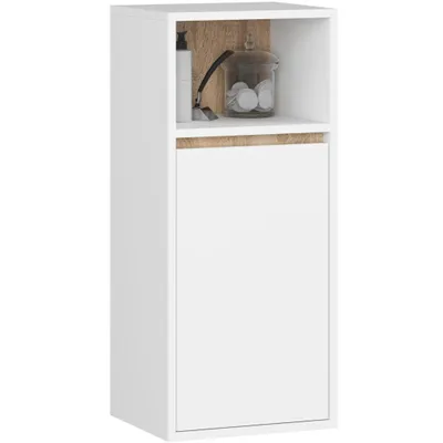 Zdjęcie produktu dla Szafka łazienkowa wisząca AKORD VAMI Biała, Dąb Sonoma 3 półki 35x80x30 cm