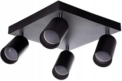 Obrázok produktu pre MasterLED stropný reflektor LED GU10 čierny matný otočný 4-ramenný hliník IP20