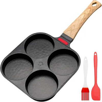 Imagen del producto de Sartén de aluminio, con 4 agujeros, revestimiento antiadherente, apta para inducción, de 24 cm, para la cocina
