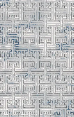 Productafbeelding van Woonkamerkleed, vloerkleed, kortpolig, geometrisch patroon, blauw