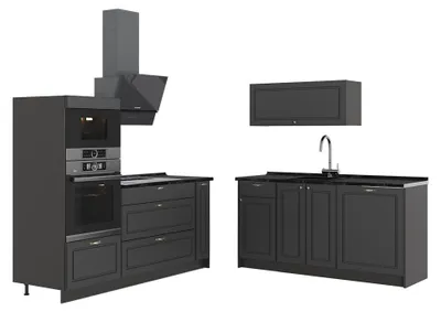 Zdjęcie produktu dla Kuchnia Vicco Fame-Line Anthrazit Gold rustykalny/Antracyt 340 cm, BP Antracyt, Model 63654