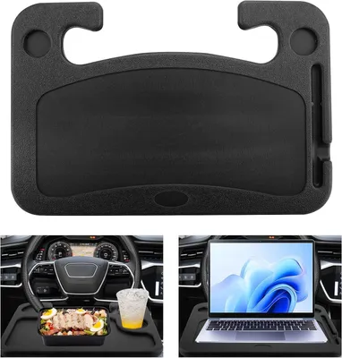 Produktbild von Autolenkradtisch, schwarz, mit Becherhalter und Stiftehalter, für Reisen
