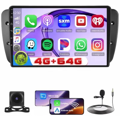 Obrázok produktu pre Rádio do auta s Androidom 15, 4+64G, 9-palcový dotykový displej, s Bluetooth, Wi-Fi a GPS