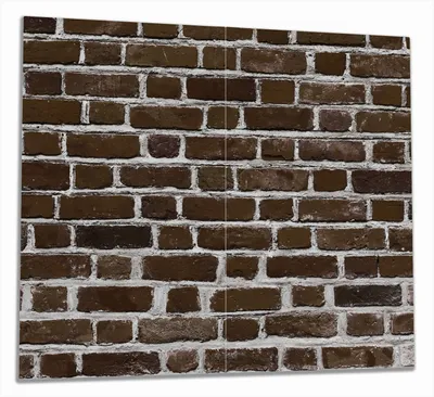 Produktbild von Wallario Herdabdeckplatte aus Glas, Größe 60 x 52 cm 2-teilig, Motiv Ziegelsteinwand in braun - Backsteine