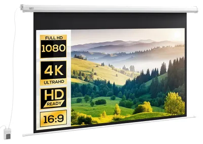 Obrázek produktu pro HOMCOM Promítací plátno 186 x 105 cm, 84 palců, 16:9, HD, 4K, motorizované promítací plátno