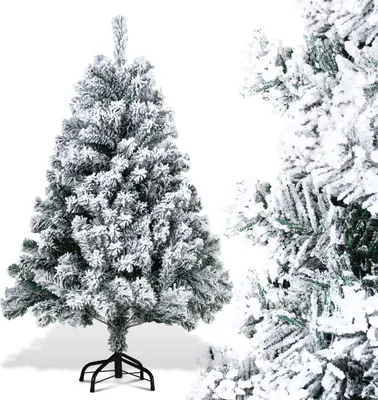 Immagine prodotto di Jayseuw 120cm albero di Natale artificiale e neve bianca, per la decorazione di Natale, resistente al fuoco, riutilizzabile