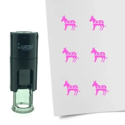 Produktbild von CombiCraft Selbstfärbender Stempel 'Demokraten Esel' in der Farbe Pink, Ø10mm