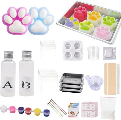 Productafbeelding van Mecctuck squishy maker knutselset - Kattenpootpatroon - Doe-het-zelf zeep