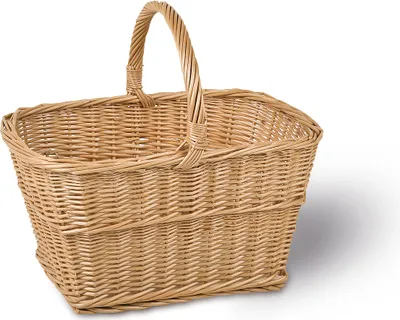 Produktbild von Handkorb, braun, T 40cm x B 30cm x H 22/37cm , Tragekorb, Weidenkorb