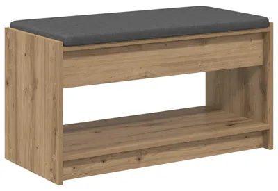 Produktbild von vidaXL Flurbank mit Kissen mit Regal Artisan-Eiche 83 x 38 x 45 cm