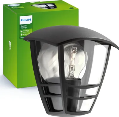 Zdjęcie produktu dla Lampa ścienna Philips Creek Black 60 W