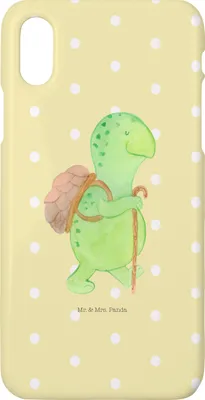 Produktbild von Mr. & Mrs. Panda Iphone 10 Handyhülle Schildkröte Wanderer - Gelb Pastell - Geschenk, Motivationsspruch, Rucksack, Cover, Schildkröten, Motivationssprüche, Hülle, Handy