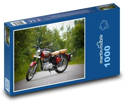 Produktbild von Puzzle 1000 Rotes Motorrad auf der Straße - martinpuzzle
