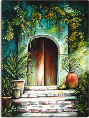 Produktbild von ARTland Leinwandbild Mediterranes Gartenparadies Größe: 30x40 cm