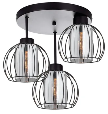 Produktbild von KAR-LIGHTING Pendelleuchte 3-flammig Schwarz aus Metall – 3x E27 – für Esszimmer Wohnzimmer Küche – höhenverstellbare Hängelampe