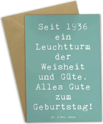 Produktbild von Mr. & Mrs. Panda babykarte Spruch 1936 Geburtstag - Meeresbrise - Geschenk, Alter, osterkarten, weihnachtskarten, Geburtstagsgeschenk, Güte, Geschenkideen, Happy Birthday