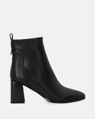 Produktbild von Klassische schwarze Damen-Lederstiefeletten Klassische schwarze Damen-Lederstiefeletten 39