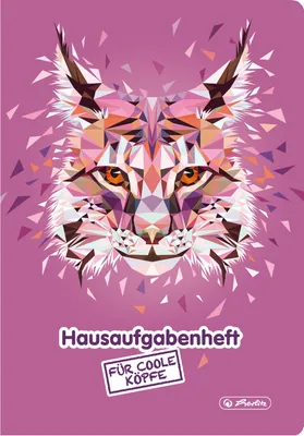 Produktbild von Herlitz Wild Animals Lynx, Pink, 48 Blätter, Liniertes Papier, A5, 80 g/m², Junge/Mädchen