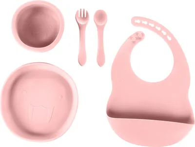 Produktbild von ZOPA Silikon-Baby-Essgeschirr Altrosa