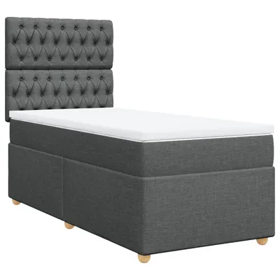 Produktbild von Boxspringbett mit Matratze Dunkelgrau 90x200 cm Stoff